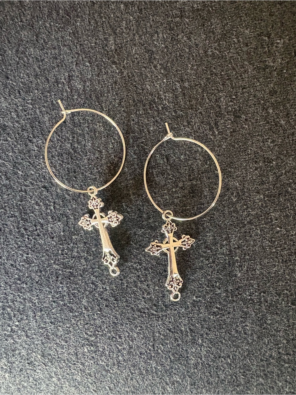 Cross Hoop Earrings - Women Jewelry
